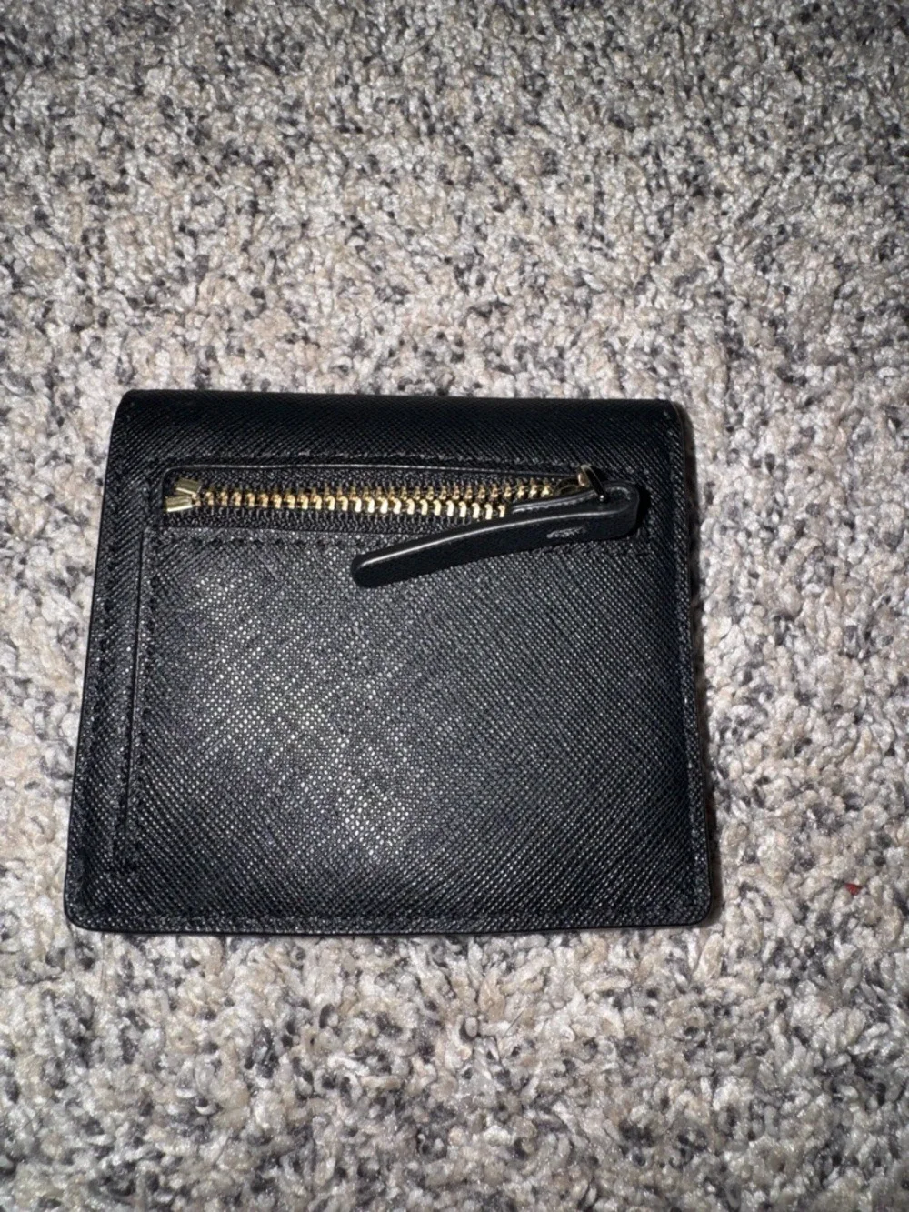 Kate Spade Black Saffiano Leather Wallet Card Holder Zip Coin Pouch